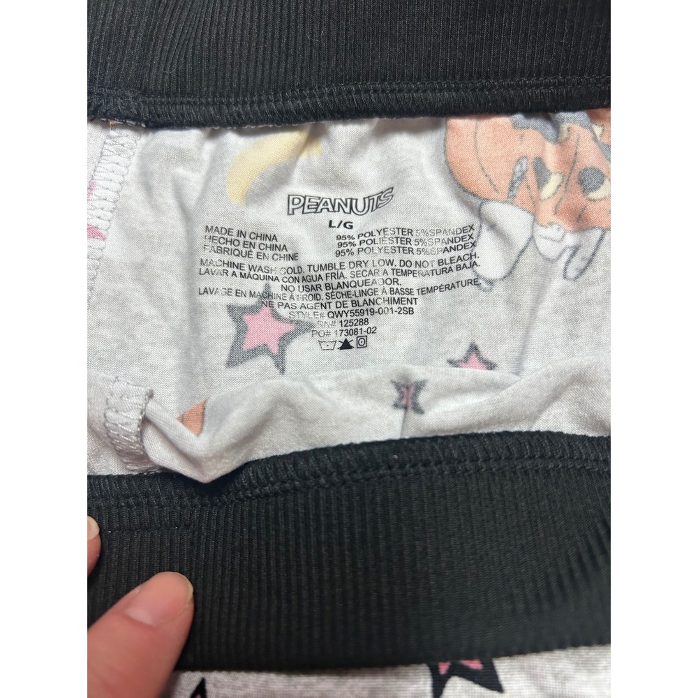 Peanuts Snoopy Halloween Pumpkin Pajama Jogger Pants Gray Large - Picture 2 of 5